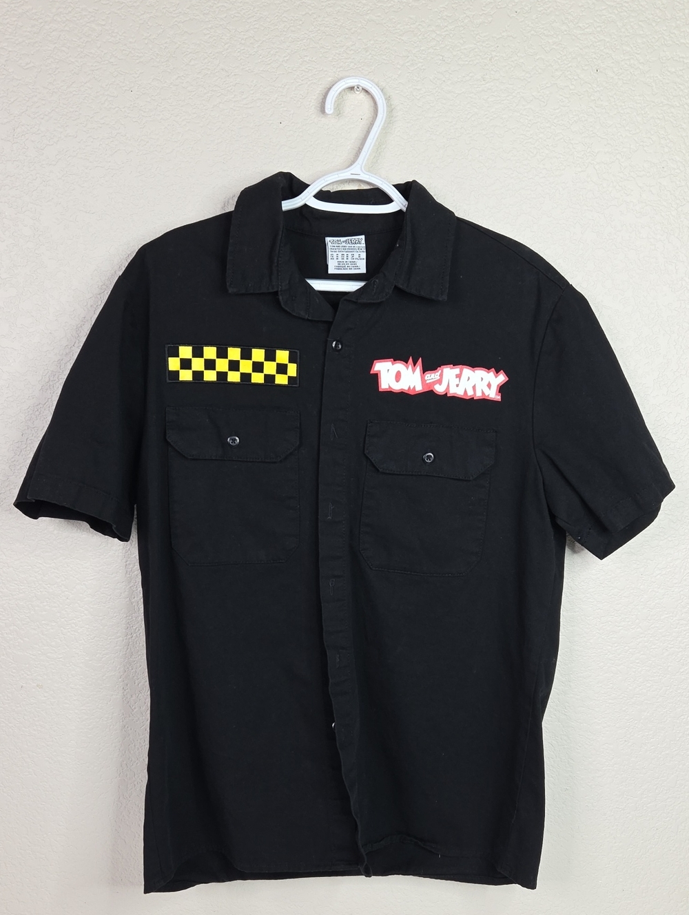 Tom and Jerry Black Short-Sleeve Work Shirt